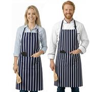 LivinEase Unisex Adjustable Bib Aprons - Stylish Chef Aprons with Double Pockets for Men and Women - Ideal for Cooking, Gardening, and Barbecue Aprons