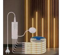 Living Amazy COB LED Strip Light Kit-Self-Adhesive LED Light Parallel with Dimmable Touch Sensor Switch, Led Light Strip for Wood Slat Wall Panels, Headboards, Home Decor (Warm, 6pcs 6.56)