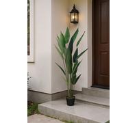 Living And Home 1.6M Artificial 20-Leaf Bird Of Paradise Plant In Black Plastic Pot In Green Green