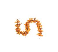 Living And Home 1.8M Maple Leaf Garland With Lights In Orange Orange One Size