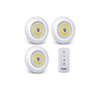 Living And Home 1.8W Led Night Light With Remote, Powered By 3Xaaa Batteries, Set Of 3 In White White One Size