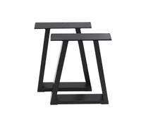 Living And Home 1 Pair Black Trapezoid Metal Table Legs H 90 Cm