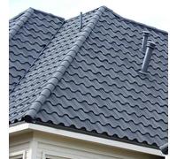 Living and Home 10/20/30pcs Half Round Metal Roofing Ridge Tiles - Black/Grey - Grey - 10Pcs