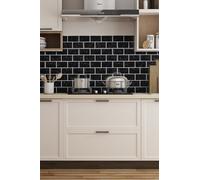 Living and Home 10 Pcs Peel and Stick 3D Nero Marquina Black Marble Wall Tile Stickers Subway Tiles Living and Home Black