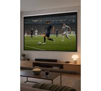 Living And Home 100" Manual Wall/ceiling Mounted Projector Screen In White White
