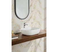 Living and Home 10pcs Ivory Marble Self-Adhesive Wall Stickers-Water & Oil Splash-proof, Antiflaming in Yellow Living and Home Yellow