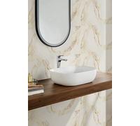 Living And Home 10Pcs Ivory Marble Self-Adhesive Wall Stickers-Water & Oil Splash-Proof,antiflaming In Yellow Yellow One Size