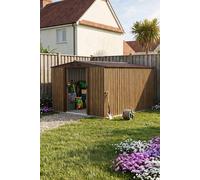 Living And Home 10X8 Ft Large Metal Garden Tool Storage Shed In Brown Brown