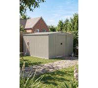 Living And Home 10X8 Ft Large Metal Garden Tool Storage Shed In Grey Grey