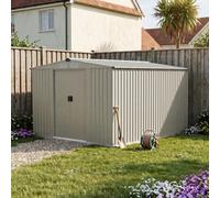 Living And Home 10X8 Ft Large Metal Shed Garden Tool Storage Shed, Grey