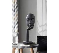 Living And Home 11.5Cm Dia X 37Cm H Abstract Art Resin Mask Ornaments Meditation Sculpture In Black Black