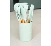 Living And Home 11 Pcs Silicone Kitchen Utensil Set Nonstick Cookware Kitchenware Set In Aqua Aqua One Size