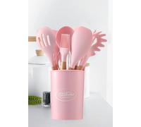 Living and Home 11-piece Silicone Kitchen Utensil Set for Nonstick Cookware Kitchenware Set - Pink