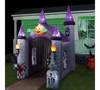 Living And Home 11Ft Halloween Haunted House Castle Inflatable With Build-In Led