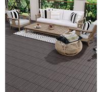 Living And Home 11Pcs Wood Grain Interlocking Deck Tiles Wooden Floor Tiles 30X30Cm