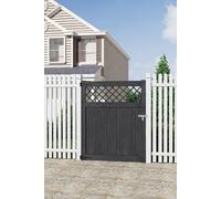 Living And Home 120Cm W Rhombus Garden Wood Fence Gate In Dark Grey Dark Grey