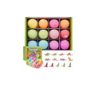 Living And Home 12Pcs Dino Egg Bath Bomb Kit With Dinosaur Toy Bath Bombs Multi