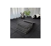 Living And Home 12Pcs Interlocking Plush Eva Floor Tiles Diy Mix & Match Colours For Stylish Look In Black Black One Size