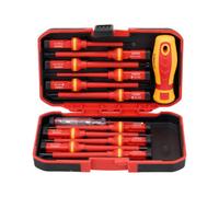 Living And Home 13-Piece Insulated Screwdriver Set, S2 Steel Interchangeable Bits, Test Pen, Ergonomic Handle And Storage Case
