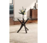Living And Home 130Cm W Tempered Glass Top Dining Table In Clear Clear
