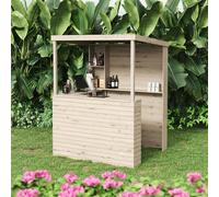 Living and Home 140cm Wide Solid Wood Garden Bar With Pine Countertop