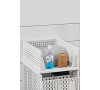 Living And Home 14Cm Height Foldable Stackable Drawer Storage Basket In Off White Off White