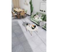 Living And Home 14Pcs 60X60Cm Stone Texture Self Adhesive Pvc Flooring, 5.04㎡ In Light Grey Light Grey One Size