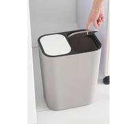 Living and Home 15L Rubbish Bin Dustbin Recycling 2 Section Dry Wet Separation Push-type Spring Lid Sorting Trash Can Kitchen in Grey Living and Home Grey