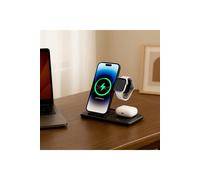 Living and Home 15W 3-in-1 Fast Wireless Charging Station for Apple Devices - Black