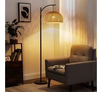 Living And Home 162.5Cm H E27 Bulb Base 60W Traditional Woven Rattan Floor Lamp With Foot Switch