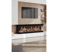 Living And Home 180Cm 3-Sided Smart Electric Fireplace With Remote Control In Black Black One Size