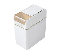 Living And Home 18L White Slim Rubbish Bin With Press-Top Lid For Kitchen Bathroom