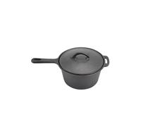 Living And Home 2.5L Pre-Seasoned Cast Iron Saucepan With Lid In Black Black
