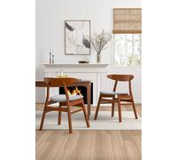 Living And Home 2 Pcs Wooden Frame Linen Dining Chair In Grey Grey One Size