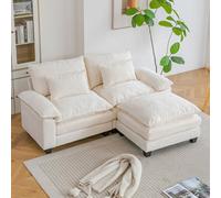Living And Home 2-Seater Chenille Upholstered Sectional Sofa With Pillows