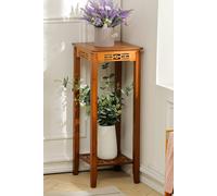 Living and Home 2-Tier Bamboo Plant Stand Classic Rustic Style Flower Stand - Brown