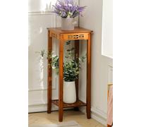 Living and Home 2-Tier Bamboo Plant Stand Classic Rustic Style Table - Brown