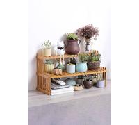 Living And Home 2 Tier Decorative Tabletop Wood Plant Stand Display Shelf In Natural Natural One Size