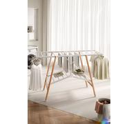 Living And Home 2-Tier Vertical Installation-Free Foldable Clothes Drying Rack Aluminium Clothes Airer 136Cm In Silver Silver