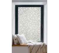 Living And Home 200X61Cm Self-Adhesive 3D Embossed Big Mosaic Window Film - Frosted Privacy Pvc Sticker For Glass Doors & Bathroom In Clear Clear One Size