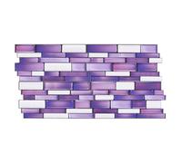 Living And Home 20Pcs Self Adhesive Brick Effect Waterproof Wall Tile Stickers Purple Backsplash
