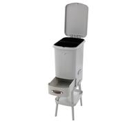 Living And Home 24L 3-Layer Recycling Dustbin Trash Bin With 2 Inner Bucket Shelf Drawer In Grey Grey