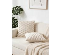 Living and Home 2Pcs Cozy Soft Plush Throw Pillow Cushion Covers in White | Size: Double Living and Home White Double