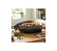 Living And Home 2Pcs Enamel Cast Iron 2-Use Bread Pan Loaf Pan Frying Pan In Grey Grey