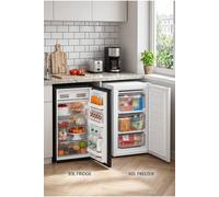 Living And Home 2Pcs Fridge & Freezer Combination Set 93L Fridge 60L Upright Freezer For Small Kitchen In Black Black