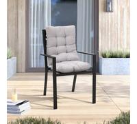 Living And Home 2Pcs Grey Outdoor Lounge Chair Cushion Set Polyester Pp Cotton Fill Plain Design