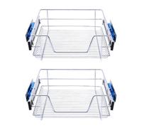 Living And Home 2Pcs Metal Sliding Kitchen Cabinet Pull Out Wire Basket Cupboard Drawer Organizer W 600mm