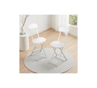 Living And Home 2Pcs Portable Foldable Dining Chairs In White White One Size