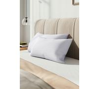Living and Home 2Pcs Washable Stripe Bed Pillows Comfortable Medium Firm Support Pillows, 70cm L x 42cm W - White