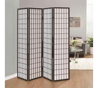 Living and Home 3/4 Panel Solid Wood Folding Room Divider Screen Stylish and Functional Partition - Black 4 Panel -H180*L180CM
